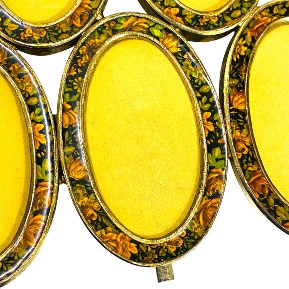 Unique Bucklers style photo frame multi 6-compartment oval easel standing metal - Picture 2 of 9